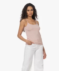 Plein Publique La Foix Bamboe Jersey Spahgettitop - Rose