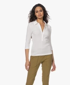 Closed Rib Jersey Polo T-Shirt - Ivoor -Kleding Series Winkel 230303 0a7b011f f6a3 48a3 9e7a 1643c146b630