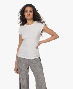 Closed Rib Jersey T-Shirt Met Kapmouwen - Ivoor