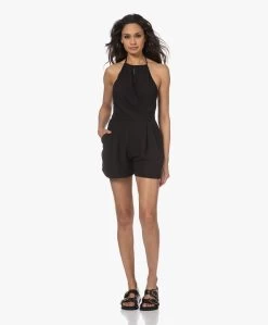 Iro Pobea Crêpe Halter Playsuit - Zwart