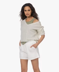 American Vintage Razpark Fijn Gebreide Wolmix V-Hals Trui - Multimelange Ecru -Kleding Series Winkel 230307 63d4b972 1217 44d0 813b 342081cfed31 scaled