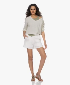 American Vintage Razpark Fijn Gebreide Wolmix V-Hals Trui - Multimelange Ecru -Kleding Series Winkel 230307 fd17c442 6623 406b a103 97d37db3178b scaled