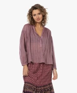 Vanessa Bruno Nipoa Gestreepte Blouse - Multico/Rose -Kleding Series Winkel 230309 f82527ab 3b11 4203 9601 c941fb7323b4