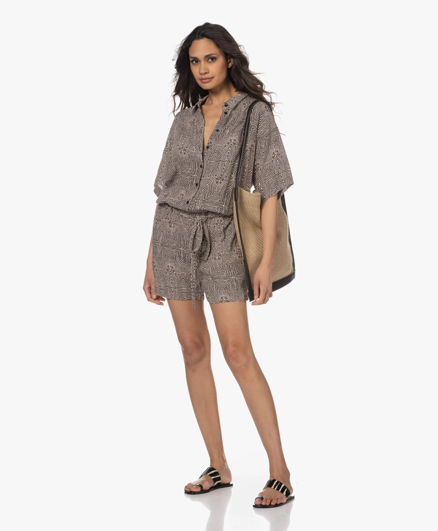 Atp Atelier Astrid Zebraprint Leren Teenslippers- Zwart 5 Atp Atelier Astrid Zebraprint Leren Teenslippers- Zwart - Afbeelding 5