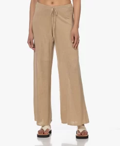 By Malene Birger Tamile Gebreide Linnen Broek - Sesame