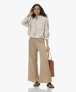 By Malene Birger Tamile Gebreide Linnen Broek - Sesame -Kleding Series Winkel 230314 731c136b 94fd 4004 bd29 1a6597ea4c8e scaled