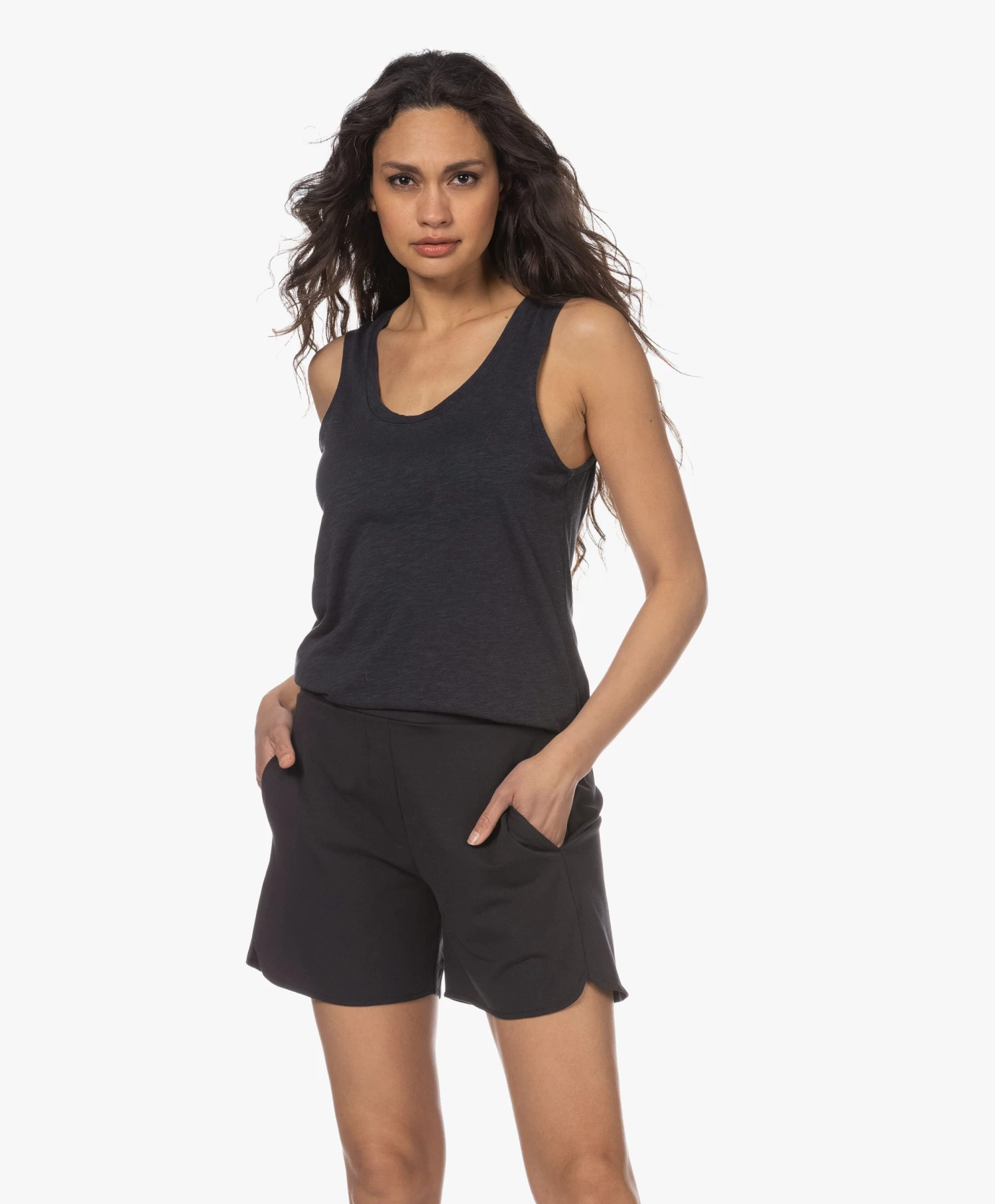 American Vintage Jacksonville U-Hals Tanktop - Navy 8 American Vintage Jacksonville U-Hals Tanktop - Navy - Afbeelding 8