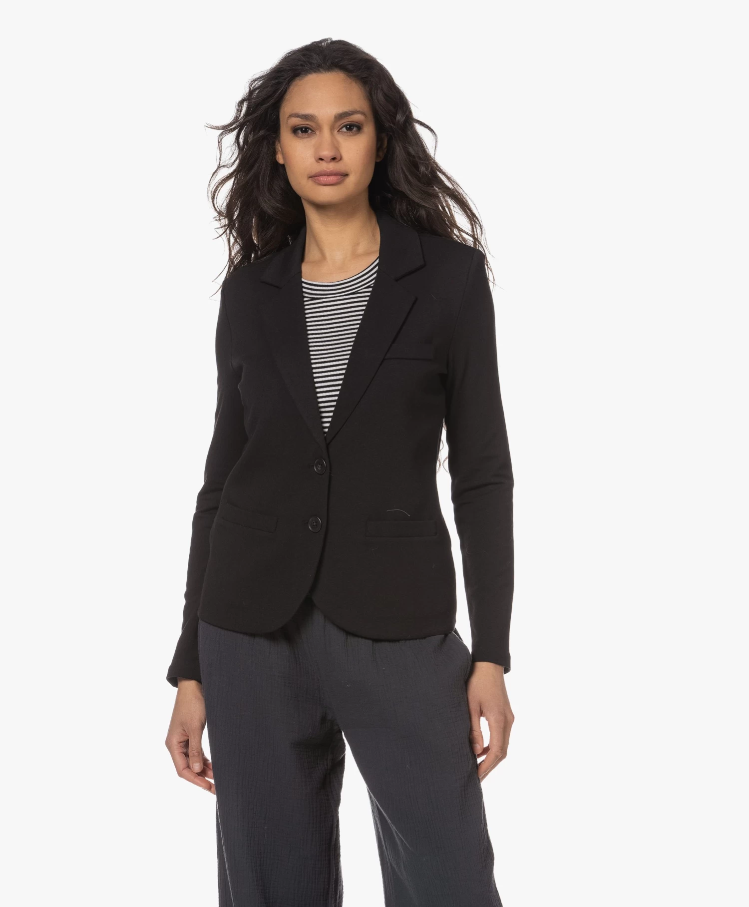 Repeat Getailleerde Jersey Blazer - Zwart 3 Repeat Getailleerde Jersey Blazer - Zwart - Afbeelding 3