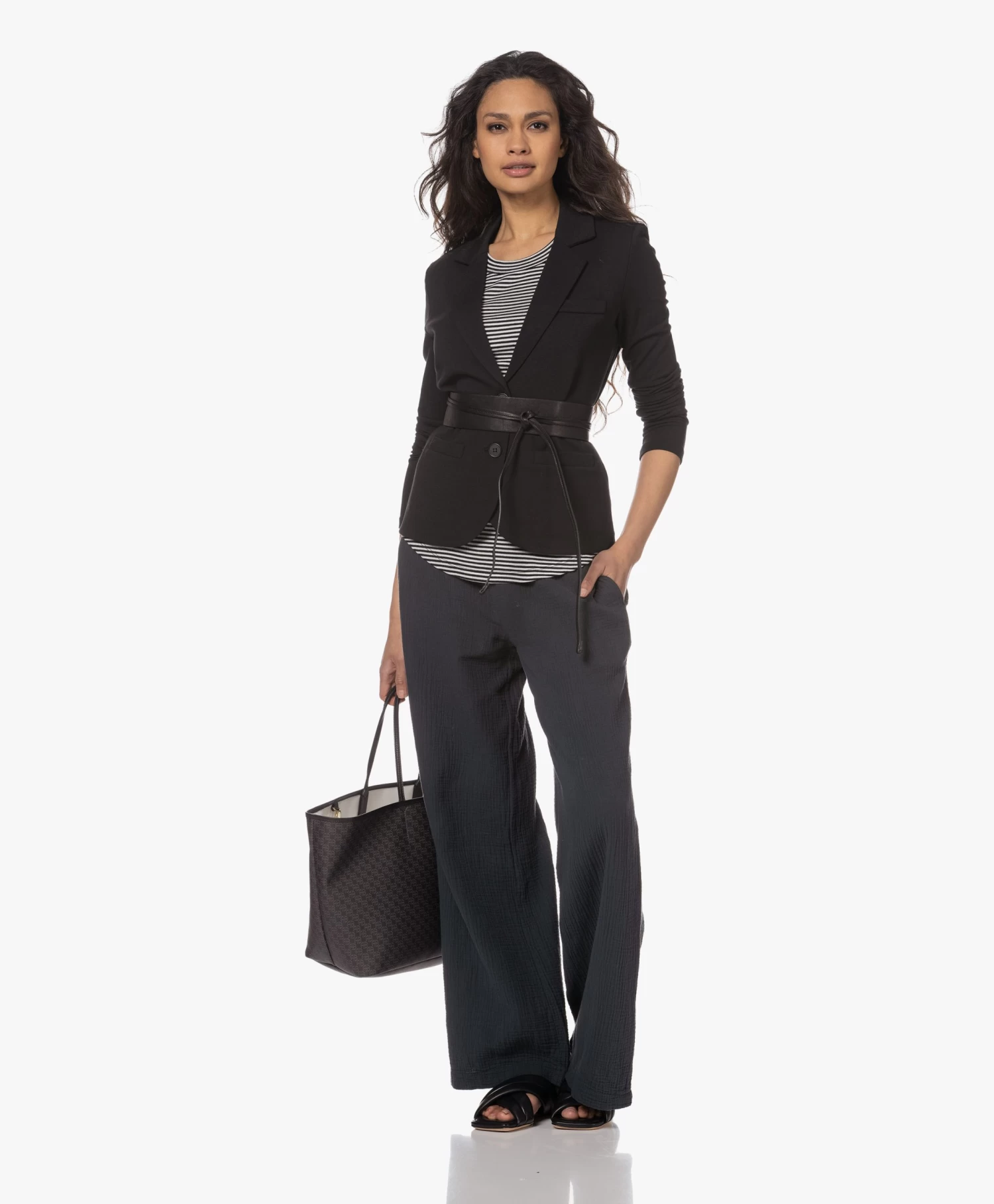 Pomandère Leren Wikkel Tailleriem - Zwart 2 Pomandère Leren Wikkel Tailleriem - Zwart - Afbeelding 2