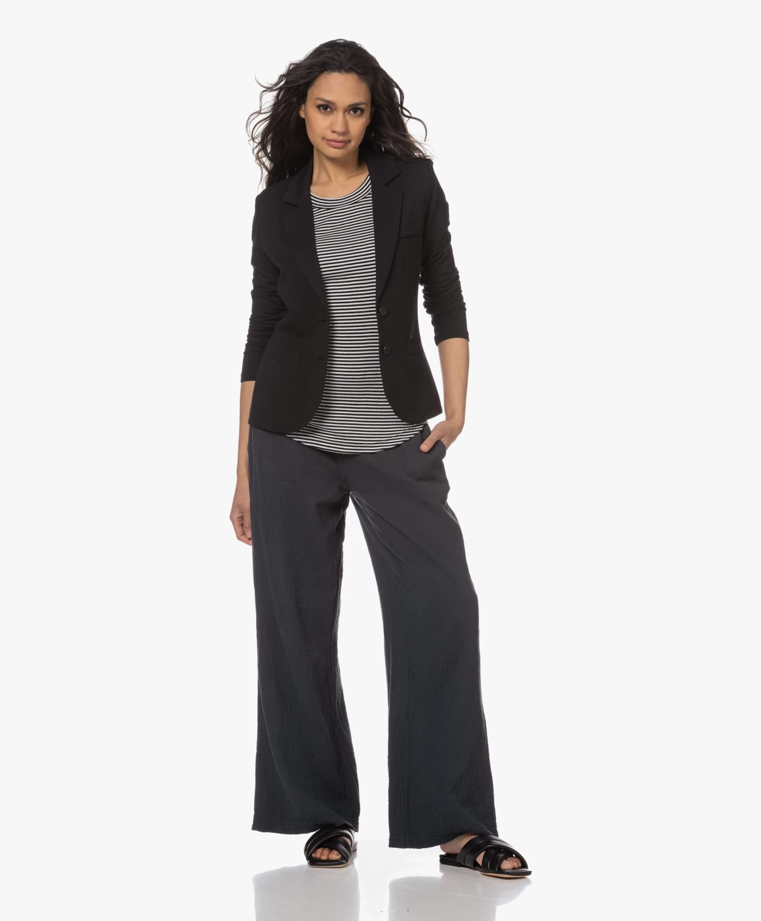 Repeat Getailleerde Jersey Blazer - Zwart 5 Repeat Getailleerde Jersey Blazer - Zwart - Afbeelding 5