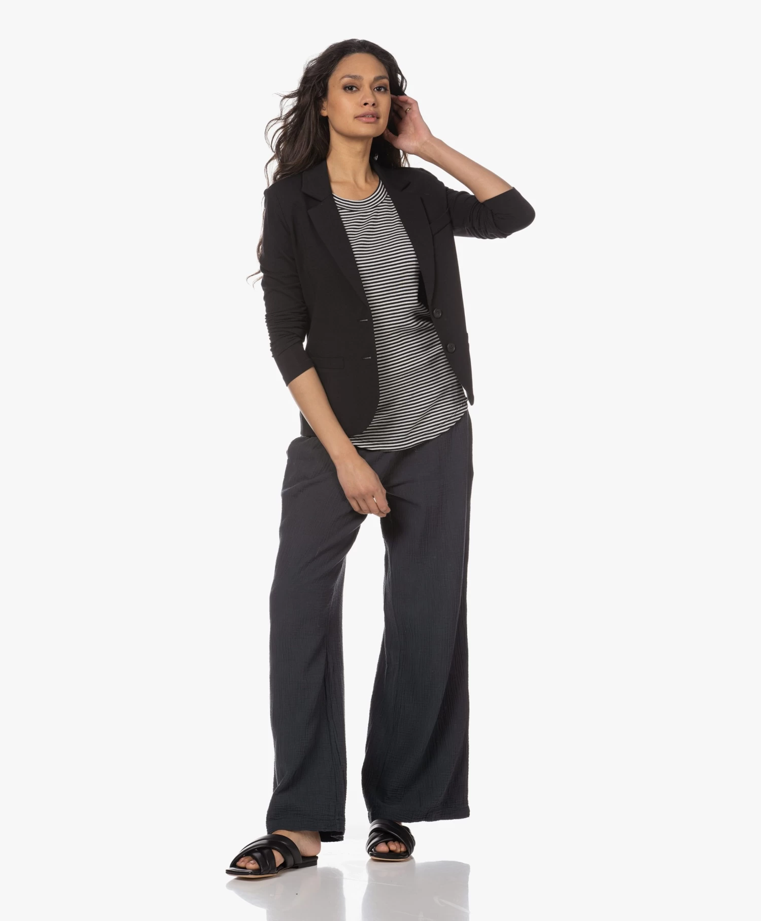 Repeat Getailleerde Jersey Blazer - Zwart 6 Repeat Getailleerde Jersey Blazer - Zwart - Afbeelding 6