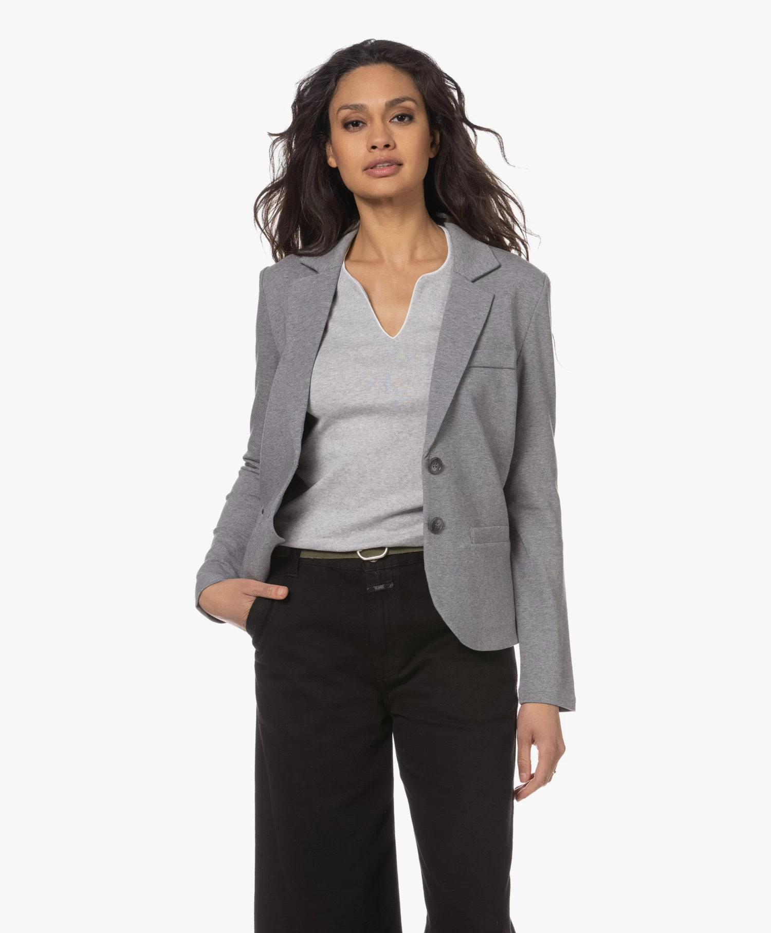 Repeat Getailleerde Jersey Blazer - Lichtgrijs 11 Repeat Getailleerde Jersey Blazer - Lichtgrijs - Afbeelding 11