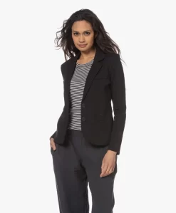 Repeat Getailleerde Jersey Blazer - Zwart