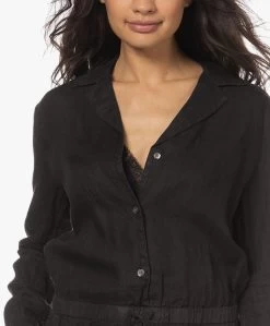 James Perse Linnen Playsuit - Zwart -Kleding Series Winkel 230404 70248d92 9b16 4243 96d5 f16e7023ac14