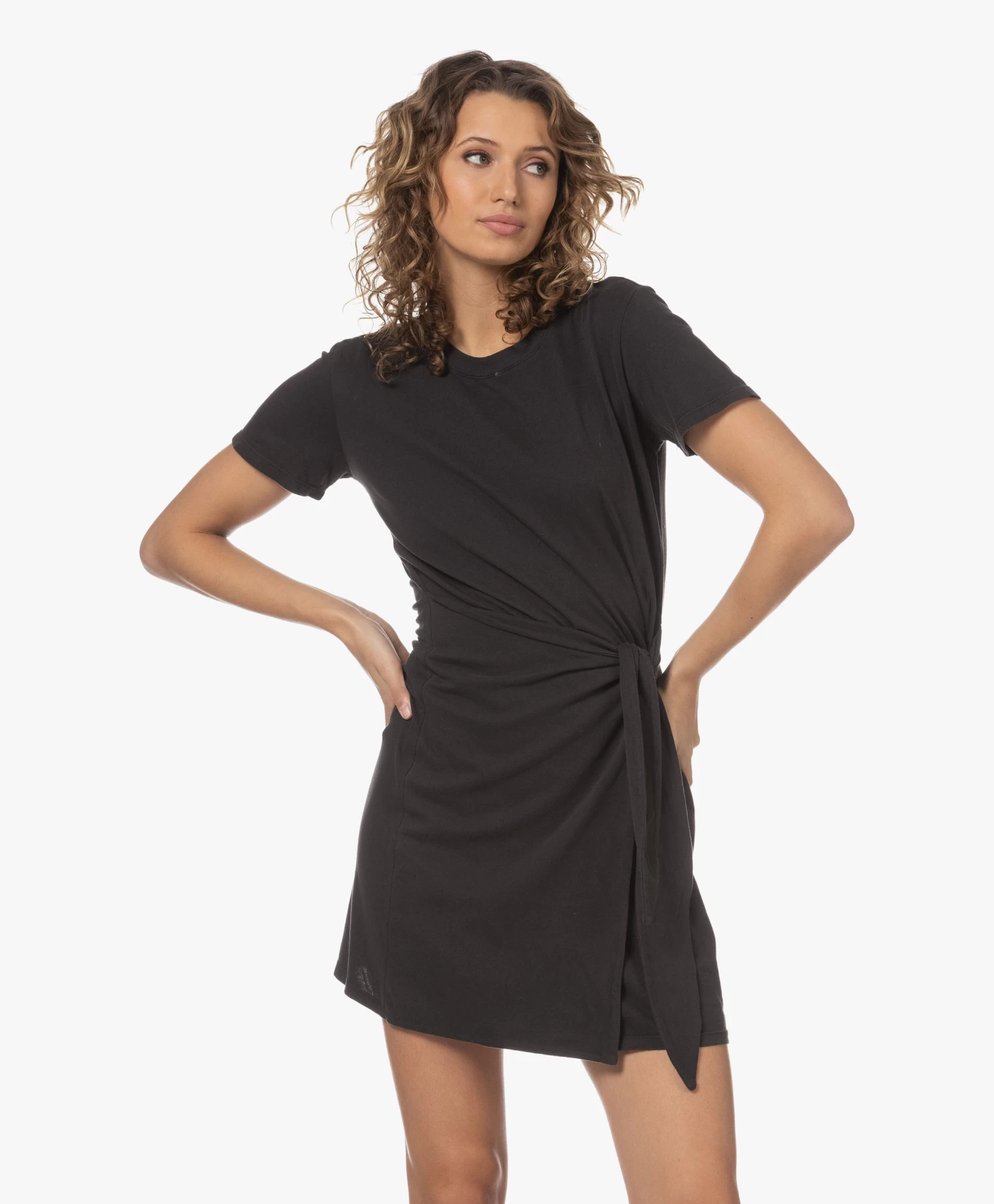 Rails Edie Jersey Jurk Met Strikdetail - Vintage Zwart 8 Rails Edie Jersey Jurk Met Strikdetail - Vintage Zwart - Afbeelding 8