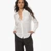 Equipment Rhodora Western Gewassen Zijden Blouse - Nature White