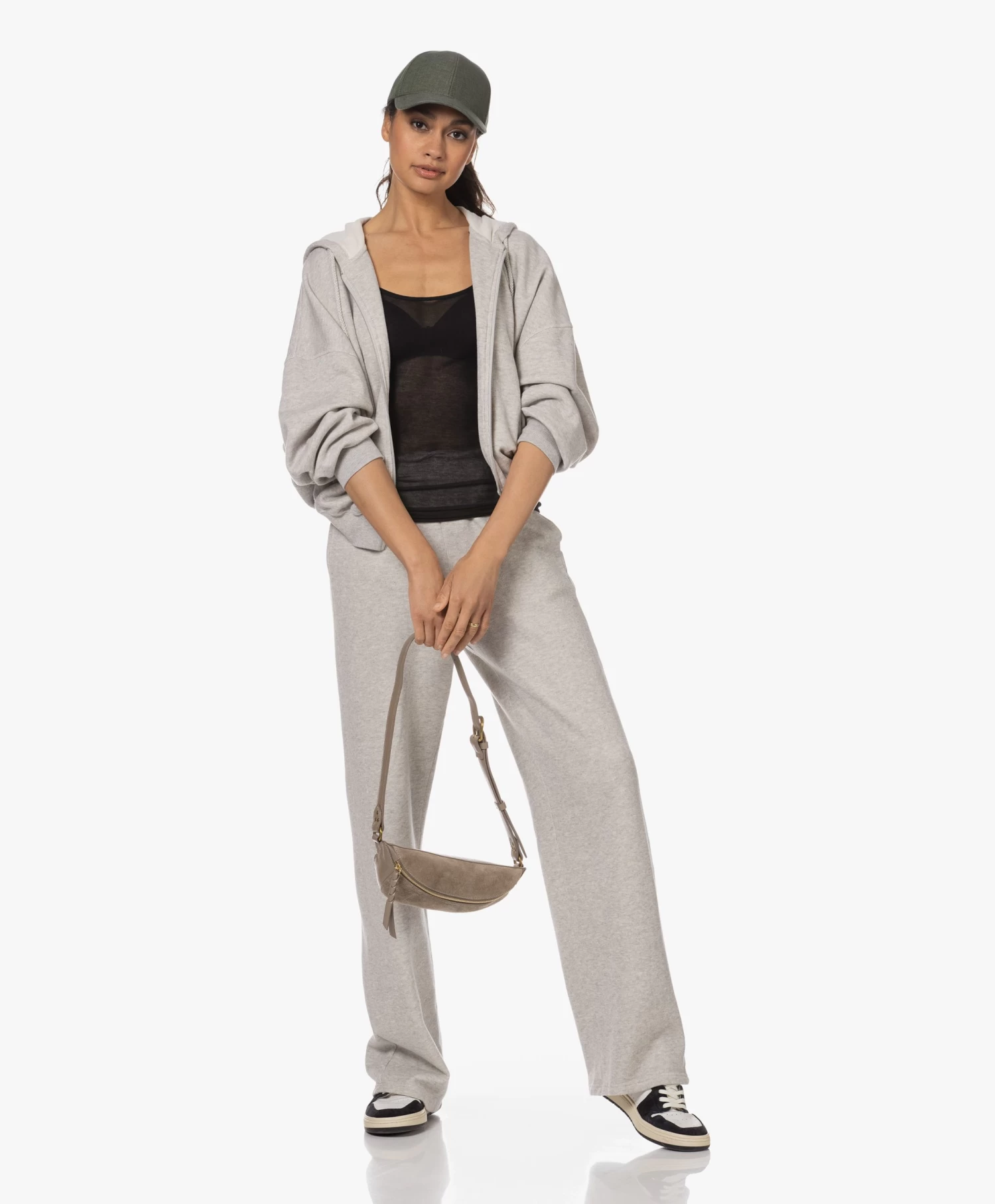 American Vintage Givston Bio Katoenen Sweatpants - Grijs Mêlee 2 American Vintage Givston Bio Katoenen Sweatpants - Grijs Mêlee - Afbeelding 2