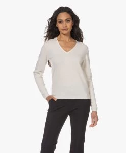 Resort Finest Via V-Hals Pullover - Ecru