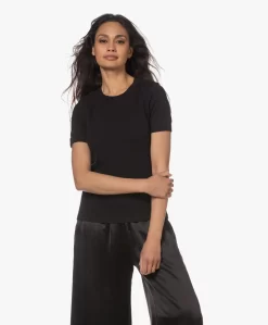 Viveh Esme Interlock Jersey T-Shirt - Zwart