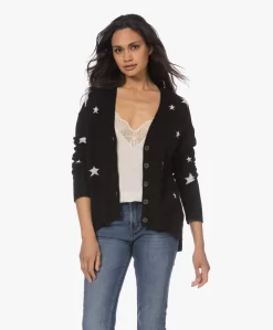 Zadig & Voltaire Mirka Cashmere Vest Met Sterren - Zwart