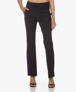 No Man'S Land Tech Jersey Flared Broek - Blauwzwart