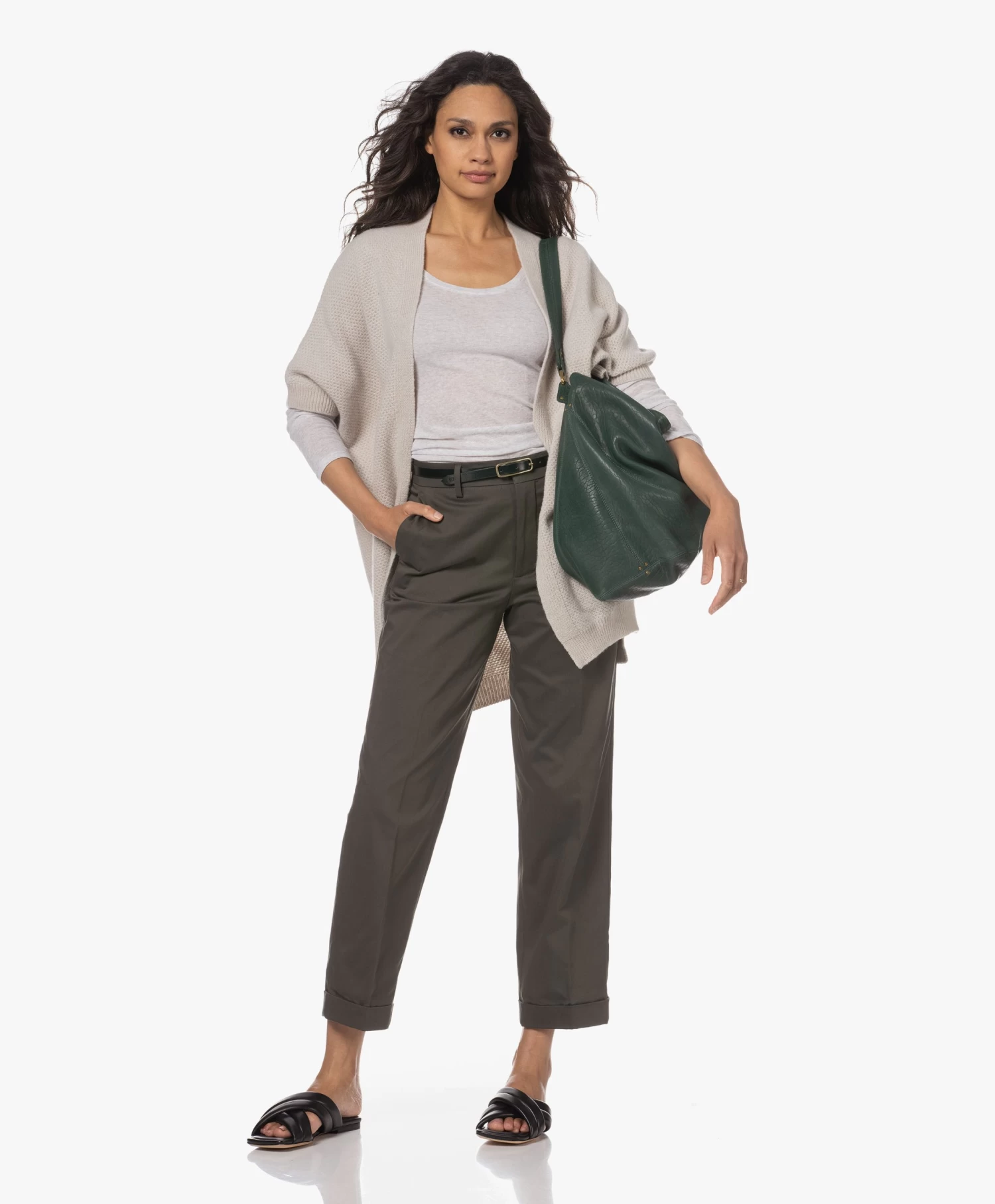 Closed Smalle Leren Riem - Green Patina 12 Closed Smalle Leren Riem - Green Patina - Afbeelding 12