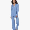 Hanro Cotton Deluxe Longsleeve Pyjamaset - Azurine