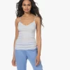 Hanro Cotton Seamless V-Hals Spaghetti Top - Cool Blue