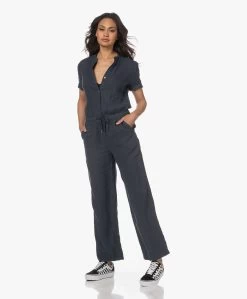 James Perse Linnen Korte Mouwen Jumpsuit - Blue Oil -Kleding Series Winkel 230418 27f50256 fd69 4172 8a99 68227a39c718