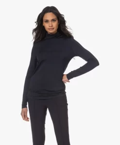 Lasalle Tencel Jersey Colshirt - Navy