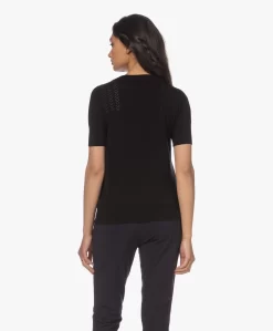 Plein Publique La Femme Pointelle Korte Mouwen Trui - Zwart -Kleding Series Winkel 230418 709c053f ee43 4dab b82a b2f6606f5c52 scaled