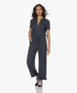 James Perse Linnen Korte Mouwen Jumpsuit - Blue Oil -Kleding Series Winkel 230418 eca36af3 3326 4e80 a2af db5b0b39065a