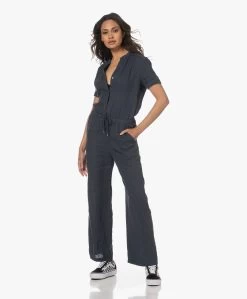 James Perse Linnen Korte Mouwen Jumpsuit - Blue Oil -Kleding Series Winkel 230418 f1610488 08d7 45ee b09d 20aeaf0c0f70