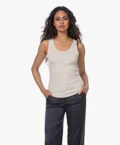 American Vintage Bozy Slub Jersey Tanktop - Crème Mêlee