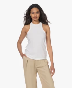 James Perse Brushed Jersey Cutaway Tanktop - Wit