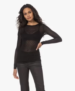 Gai+Lisva Fermi Zijdemix Pointelle Longsleeve - Zwart -Kleding Series Winkel 230424 bf70970d da58 415f 8fca 9335acc125a6 scaled
