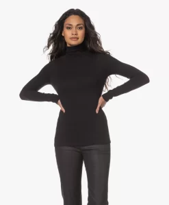 Vince Essential Pima Katoenen Colshirt - Zwart