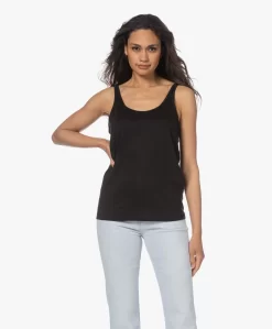 Gai+Lisva Synne Linnen Tanktop - Zwart