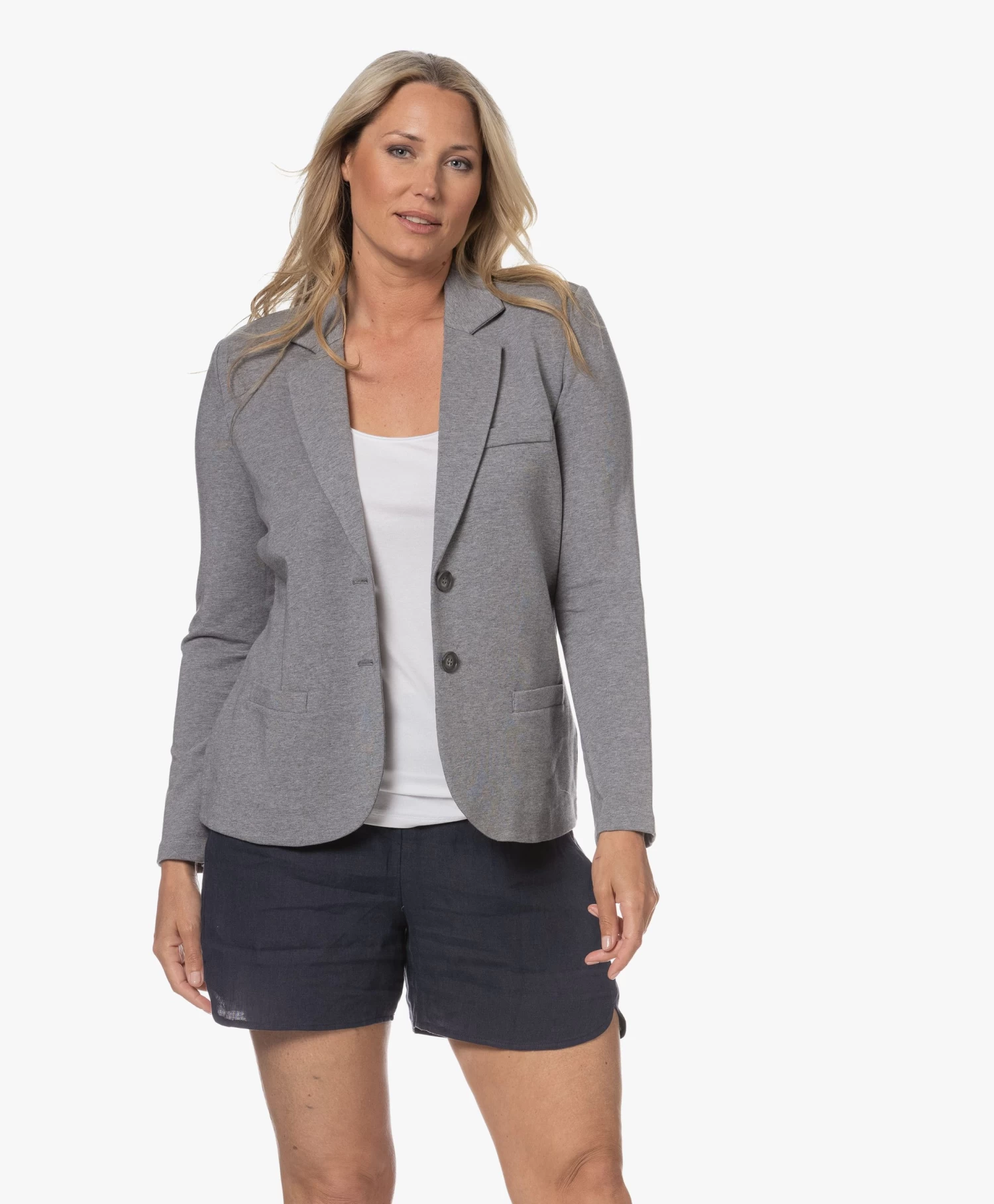 Repeat Getailleerde Jersey Blazer - Lichtgrijs 8 Repeat Getailleerde Jersey Blazer - Lichtgrijs - Afbeelding 8