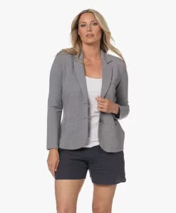 Repeat Getailleerde Jersey Blazer - Lichtgrijs