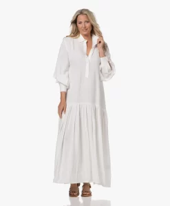 Viveh Selenite Viscose-Linnen Maxi Jurk - Coconut Milk