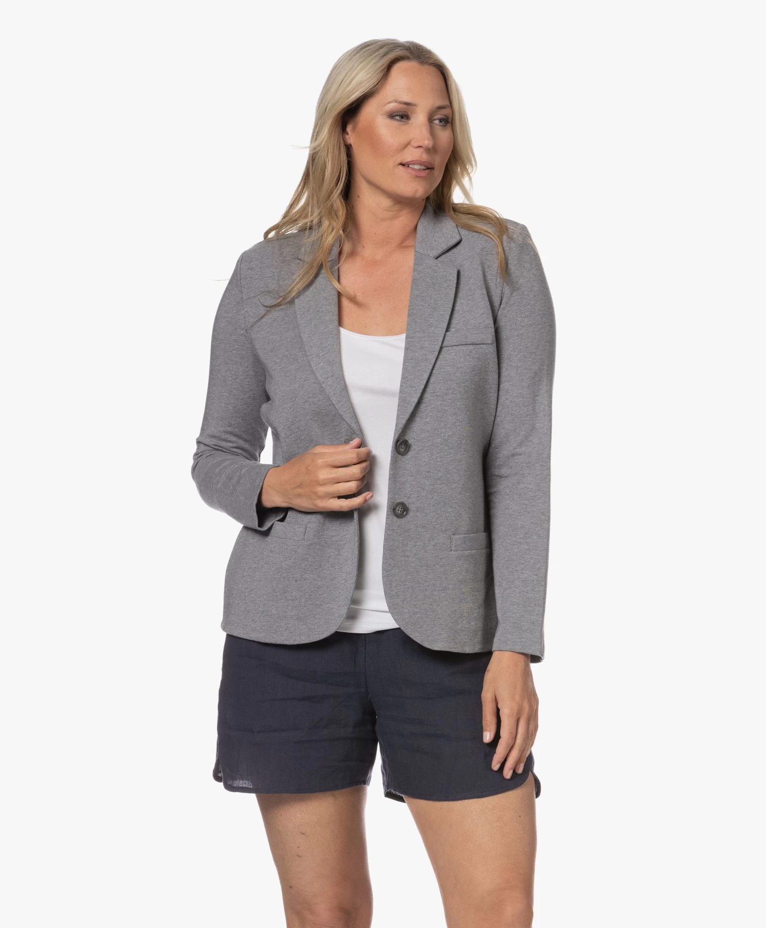 Repeat Getailleerde Jersey Blazer - Lichtgrijs 12 Repeat Getailleerde Jersey Blazer - Lichtgrijs - Afbeelding 12