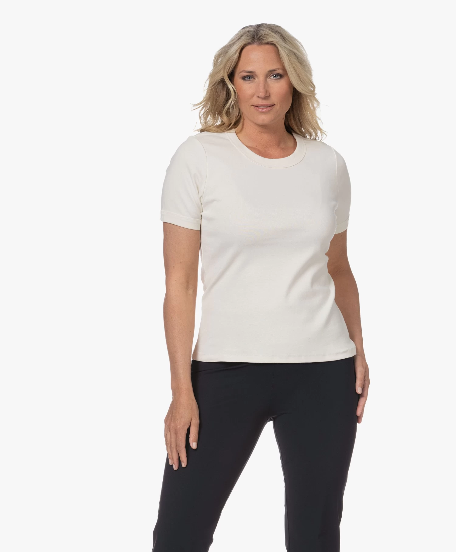 Viveh Esme Interlock Jersey T-Shirt - Coconut Milk 1 Viveh Esme Interlock Jersey T-Shirt - Coconut Milk