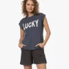 By-Bar Lucky Thelma Print T-Shirt - Opal Blue