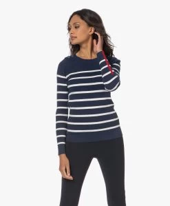 Plein Publique L'Elisa Gestreepte Trui Met Zijde - Navy/Ivoor -Kleding Series Winkel 230517 007163ae 3bbd 404b b0cd abb467856cb5