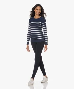 Plein Publique L'Elisa Gestreepte Trui Met Zijde - Navy/Ivoor -Kleding Series Winkel 230517 6b7cfa74 e0ff 4f3d ba1b bb63c429bdbc
