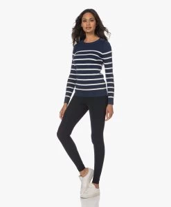 Plein Publique L'Elisa Gestreepte Trui Met Zijde - Navy/Ivoor -Kleding Series Winkel 230517 6d065856 6ecf 4e21 90c4 40d02d20a382