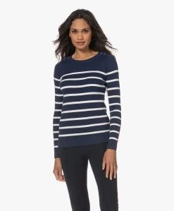 Plein Publique L'Elisa Gestreepte Trui Met Zijde - Navy/Ivoor -Kleding Series Winkel 230517 847d1733 aea1 4cbb ba46 d80508e99219