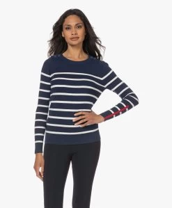 Plein Publique L'Elisa Gestreepte Trui Met Zijde - Navy/Ivoor -Kleding Series Winkel 230517 9bab96d6 2308 42f0 9721 07cc033b1749