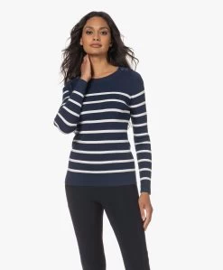 Plein Publique L'Elisa Gestreepte Trui Met Zijde - Navy/Ivoor -Kleding Series Winkel 230517 a1d31988 28f2 4880 909e ca6668012755